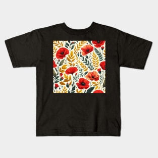 Red Poppy Flower Kids T-Shirt